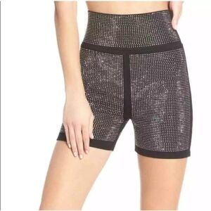 I.AM.GIA Aurora Black Rhinestone Studded High‎ Waist Biker Shorts Size S
